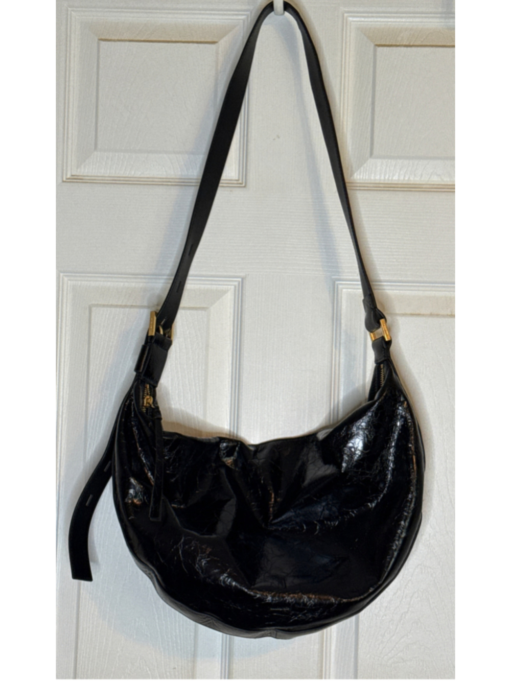 All Saints Black Leather Hobo Bag